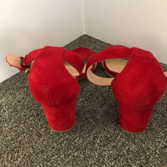 White Mt. Red Suede Heels - Picture 3 of 4